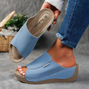 š„Last Day Promotion 50% OFF - Women's Comfortable Thick Sole Arch Support Leather Slippers
