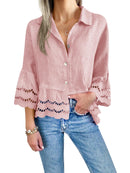 Women's Eyelet Lace Blouse Tops (Buy 2 Free Shipping)