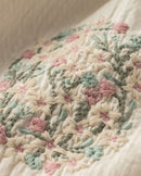 Cotton And Linen Floral-embroidered Lace-paneled Track Pants