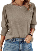 Women's Round Neck 3/4 Sleeve Basic T-Shirts (Buy 3 Free Shipping)