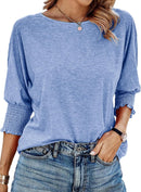 Women's Round Neck 3/4 Sleeve Basic T-Shirts (Buy 3 Free Shipping)