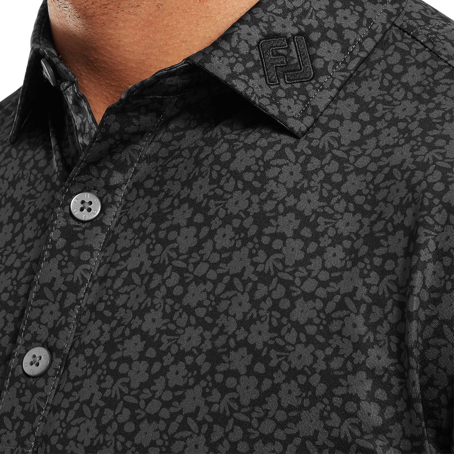 Painted Floral Lisle Golf Shirt