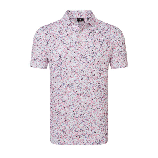 Watercolour Floral Print Lisle Golf Shirt