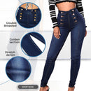 š„Double Breasted High Waist Skinny Jeans