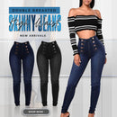 š„Double Breasted High Waist Skinny Jeans