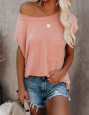 Summer Solid Color Round Neck Short Sleeve T-shirt (Buy 3 Free Shipping)
