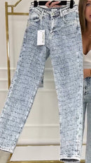 Women's Plaid Casual Wide-leg Jeans