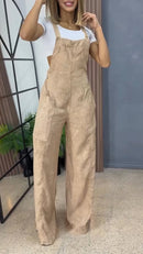 Women's Double Pocket Wide Leg Casual Overalls