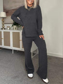 Women's Hooded Knitted Sweater Two Piece Set