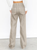 Dokotoo Women's Casual Mid Waist Cargo Jeans Stretch Wide Leg Denim Pants with Pockets