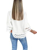 Women's Eyelet Lace Blouse Tops (Buy 2 Free Shipping）