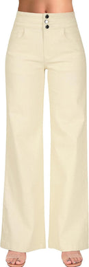 roswear Women's Wide Leg Jeans Casual High Waisted Stretch Baggy Loose Denim Pants