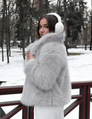 Flygo Women&#39;s Faux Fur Coat Fluffy Faux Fur Jacket Long Sleeve Lapel Furry Winter Jackets Shaggy Parka Short Coat