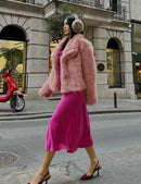 Flygo Women&#39;s Faux Fur Coat Fluffy Faux Fur Jacket Long Sleeve Lapel Furry Winter Jackets Shaggy Parka Short Coat