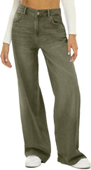 HDLTE Women Wide Leg Jeans High Waist Baggy Jeans Loose Boyfriend Jeans Denim Pants Y2K