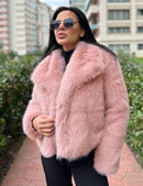 Flygo Women&#39;s Faux Fur Coat Fluffy Faux Fur Jacket Long Sleeve Lapel Furry Winter Jackets Shaggy Parka Short Coat