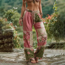 Women's Retro Floral Patchwork Art Casual Pants