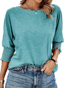 Women's Round Neck 3/4 Sleeve Basic T-Shirts (Buy 3 Free Shipping)