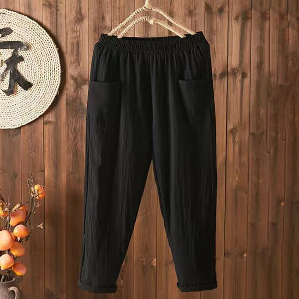 Vintage Pockets Comfy Cotton Linen Pants