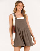 ANRABESS Casual Adjustable Strap Linen Short Bib Overalls Jumpsuit Rompers