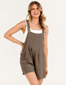ANRABESS Casual Adjustable Strap Linen Short Bib Overalls Jumpsuit Rompers