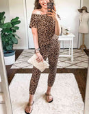 ANRABESS Casual Off Shoulder Elastic Waist Stretchy Long Romper Jumpsuit