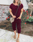 ANRABESS Casual Off Shoulder Elastic Waist Stretchy Long Romper Jumpsuit