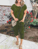 ANRABESS Casual Off Shoulder Elastic Waist Stretchy Long Romper Jumpsuit