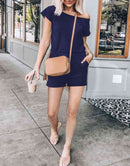 ANRABESS Casual Off Shoulder Elastic Waist Stretchy Long Romper Jumpsuit