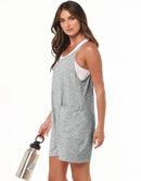 Anrabess Casual Rompers Loose Spaghetti Strap Shorts Jumpsuit with Pockets