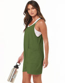 Anrabess Casual Rompers Loose Spaghetti Strap Shorts Jumpsuit with Pockets