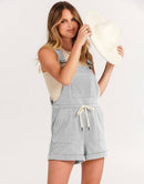 ANRABESS Casual Straps Short Bib Overalls Basic  Drawstring Romper Jumpsuits