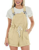 ANRABESS Casual Straps Short Bib Overalls Basic  Drawstring Romper Jumpsuits