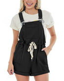 ANRABESS Casual Straps Short Bib Overalls Basic  Drawstring Romper Jumpsuits