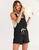 ANRABESS Casual Straps Short Bib Overalls Basic  Drawstring Romper Jumpsuits