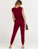 ANRABESS Crewneck Sleeveless Stretchy Jumpsuits Rompers with Pockets