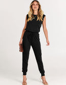 ANRABESS Crewneck Sleeveless Stretchy Jumpsuits Rompers with Pockets