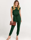 ANRABESS Crewneck Sleeveless Stretchy Jumpsuits Rompers with Pockets