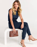 ANRABESS Crewneck Sleeveless Stretchy Jumpsuits Rompers with Pockets