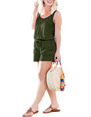ANRABESS Scoop Neck Sleeveless Tank Top Short Jumpsuit Rompers with Pockets