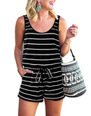 ANRABESS Scoop Neck Sleeveless Tank Top Short Jumpsuit Rompers with Pockets