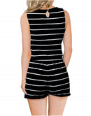 ANRABESS Scoop Neck Sleeveless Tank Top Short Jumpsuit Rompers with Pockets