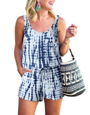 ANRABESS Scoop Neck Sleeveless Tank Top Short Jumpsuit Rompers with Pockets