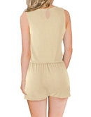ANRABESS Scoop Neck Sleeveless Tank Top Short Jumpsuit Rompers with Pockets