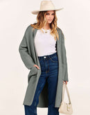 ANRABESS Women's 2023 Fall Cardigan Sweater Long Sleeve Open Front Lapel Coat Casual Knit Coatigan Jacket with Pockets