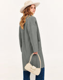 ANRABESS Women's 2023 Fall Cardigan Sweater Long Sleeve Open Front Lapel Coat Casual Knit Coatigan Jacket with Pockets