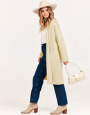 ANRABESS Women's 2023 Fall Cardigan Sweater Long Sleeve Open Front Lapel Coat Casual Knit Coatigan Jacket with Pockets