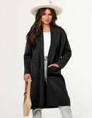 ANRABESS Women's 2023 Fall Cardigan Sweater Long Sleeve Open Front Lapel Coat Casual Knit Coatigan Jacket with Pockets