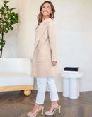 ANRABESS Women's Open Front Knit Cardigan Long Sleeve Lapel Casual Solid Classy Sweater Jacket