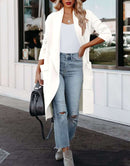 ANRABESS Women's Casual Long Sleeve Draped Open Front Knit Pockets Long Cardigan Jackets Sweater